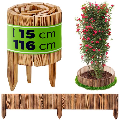 KADAX Palisade vrtna obroba lesena travna ograja kladiva rjava 15x116, (5000358105) Cene
