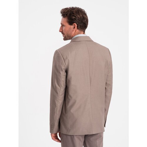Ombre Men's classic blazer with pillowcase pocket - beige Cene