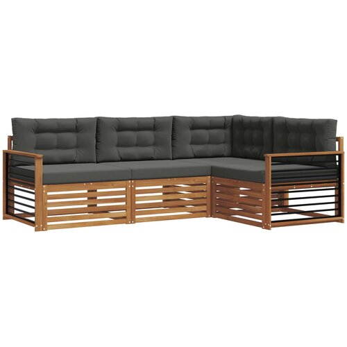  Set vanjskih sofa 4 kom. Prirodna i antracit Slike