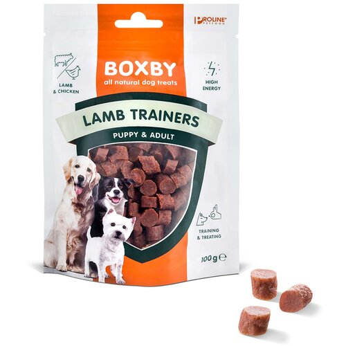 ProLine Pet Foods boxby traning poslastica za pse puppy&adult - jagnjetina 100g Slike