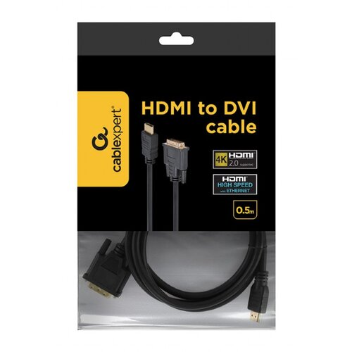 Gembird HDMI kabl, HDMItoDVI 1,8m M-M gold conn., BULK, GEMBIRD CC-HDMI-DVI-6 Slike