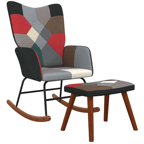 vidaXL stolica za ljuljanje s osloncem za noge patchwork od tkanine Cijene