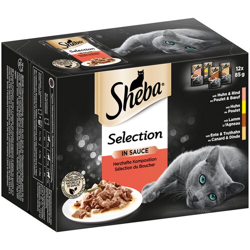 Sheba Mega pakiranje različice v vrečkah 24 x 85 g - Selection in Sauce izvrstna kompozicija Slike