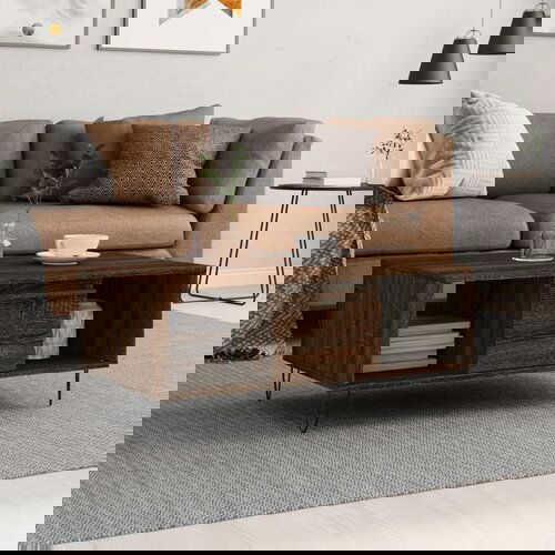 vidaXL Klubska mizica rjav hrast 90x50x36,5 cm inženirski les Cene