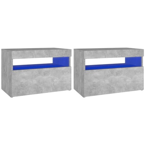 Maison Chic Dvo delni komplet Nočne omarice - Nočne mize z LED lučkami betonsko siva 60x35x40 cm, (21690480) Cene