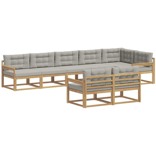 vidaXL Zunanja garnitura za sedenje 6 pcs Bela in svetlo siva, (5000280625) Cene