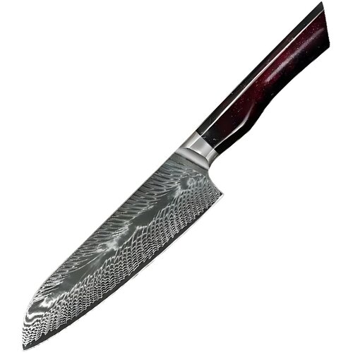 IZMAEL Damaskasti kuhinjski nož YO-37404 - Santoku / Crvena / Plava Slike
