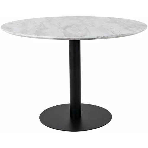 House Nordic Okrogla jedilna miza z mizno ploščo v marmornem dekorju ø 110 cm Bolzano –