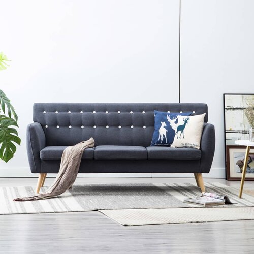 vidaXL Kavč trosed z oblogo iz blaga 172x70x82 cm temno sive barve Cene