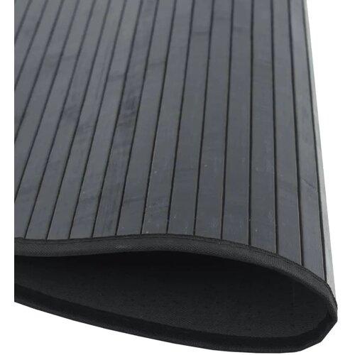 Okrugli tepih crni 100 cm bambus - Crna 100 cm Slike