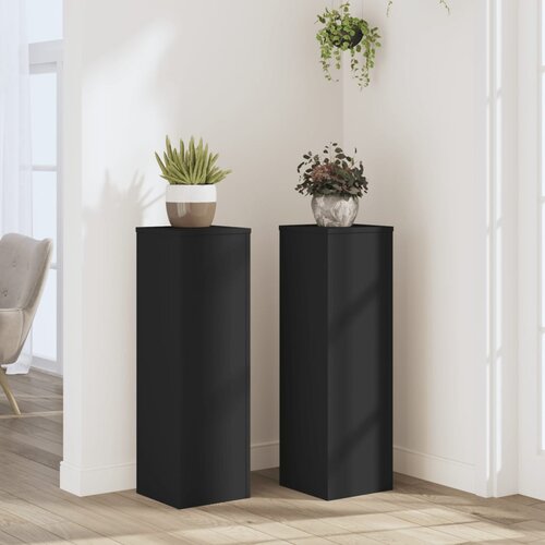 vidaXL Stalci za biljke 2 kom crni 25 x 25 x 80 cm konstruirano drvo Cijene