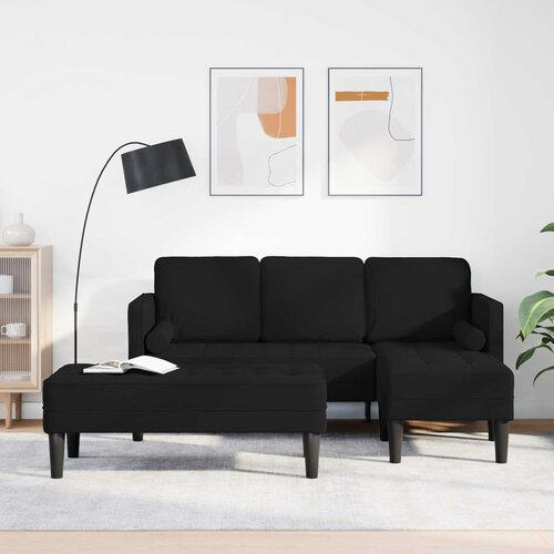  Set sofe s jastukom 2 pcs Crna Poliester Cene
