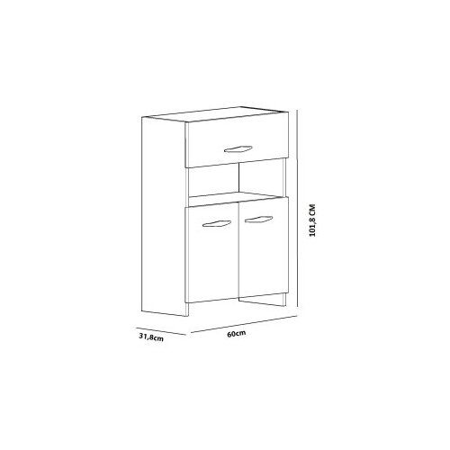 Hanah home komoda Ani 60x101,8x31,8 cm bijela Slike