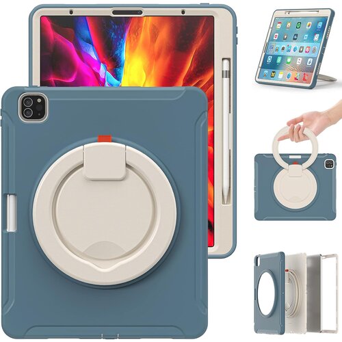 NIKCORP Ovitek za iPad Mini 6 8.3&amp;rdquo; z vrtljivim stojalom, držalom za pisalo in ročajem, trislojna za&amp;scaron;čita, moder ojačan etui, (5000138912) Slike