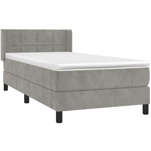 Box spring krevet s madracem svjetlosivi 90x190 cm bar&amp;scaron;unasti Slike