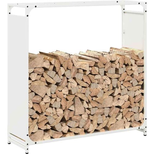  Stalak za drva bijeli 90x28x90 cm Hladno valjani čelik Slike