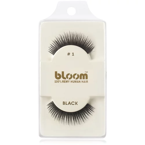Bloom Natural lepilne trepalnice iz naravnih las No. 1 (Black) 1 cm