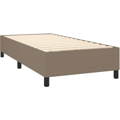 vidaXL Box spring postelja z vzmetnico taupe 90x200 cm blago Cene