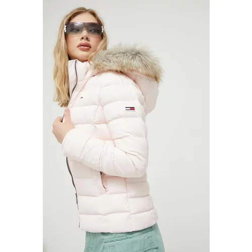 Tommy Jeans Pernata jakna za žene, boja: ružičasta, za zimu