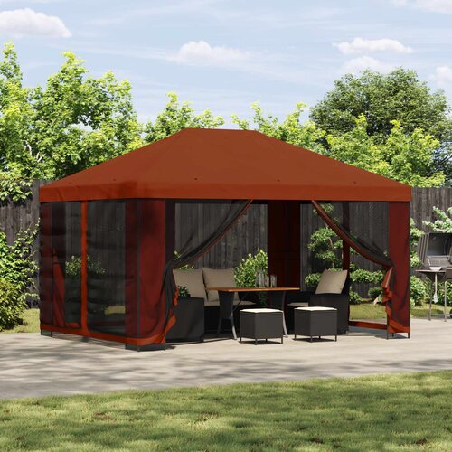 Gazebo 4 &times; 3 m Terakota Poliester i čelik 190 gsm Cijene