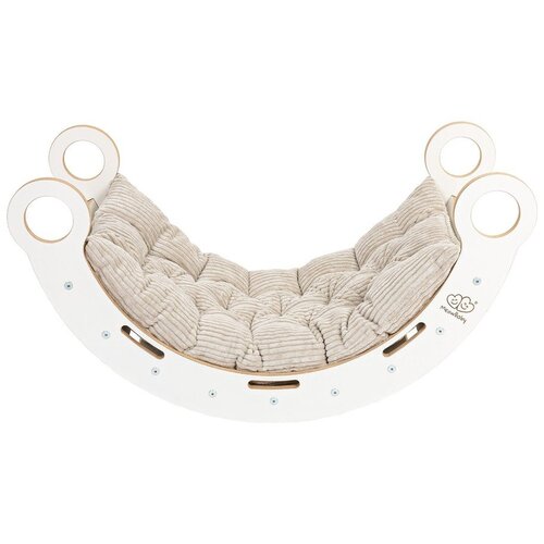 MeowBaby Ljuljačka od bijelog/bež borovog drva 39x75x38 cm Montessori - Cijene