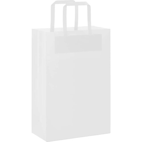  Papirnate vrećice 250 kom s ručkama bijele 21x11x31 cm Slike