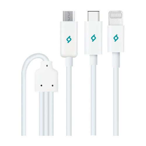 Ttec Kabel - Trio - Lightning, USB-C & MicroUSB to USB (1,20m) - White Cijene