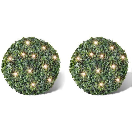 VidaXL Dekorativna krogla premera 27 cm z LED lučmi na sonč. en. Set 2 kosa Slike