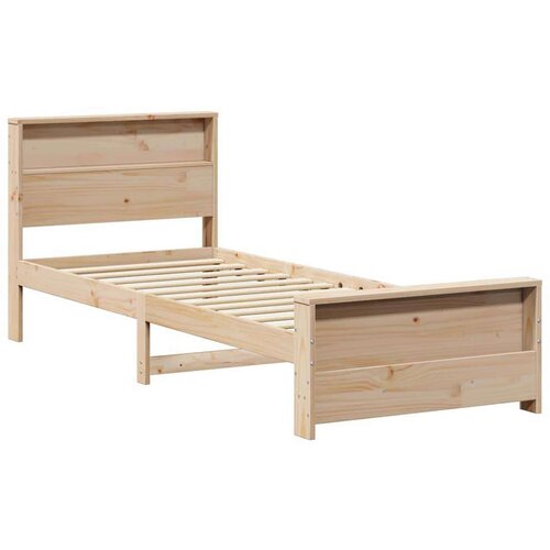 VidaXL krevetna konstrukcija smeđa 90 x 190 cm masivna borovina Slike