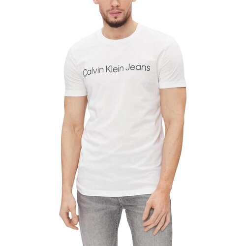 Calvin Klein Jeans Polo majice dolgi rokavi CORE INSTITUTIONAL J30J322552 Bela Slike