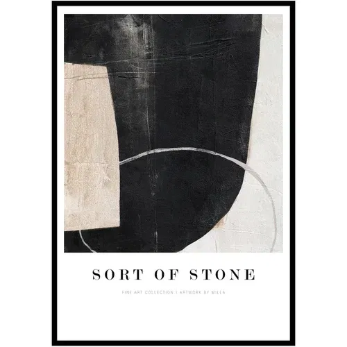 Malerifabrikken Plakat s okvirom 52x72 cm Sort Of Stone –
