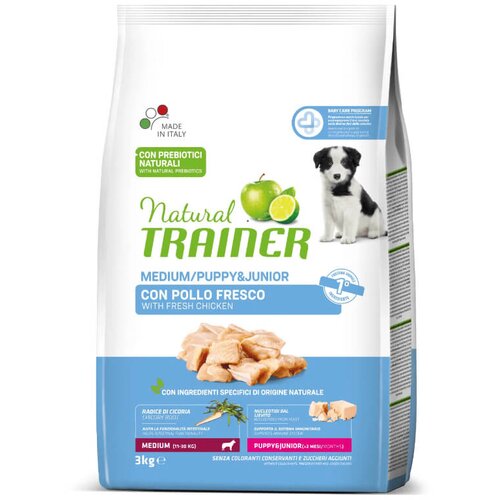 Natural trainer Puppy&amp;amp;Junior Medium - sveži pi&amp;scaron;čanec 3 kg Slike