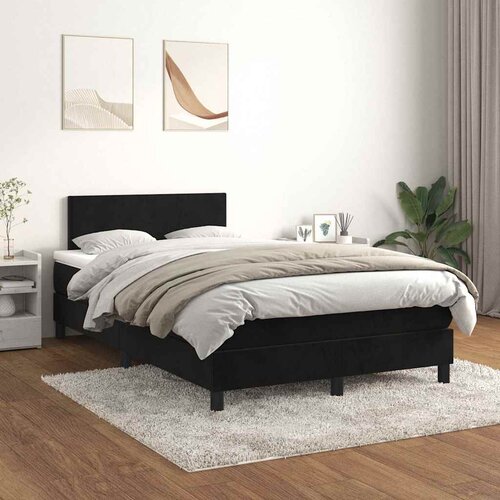 Box spring krevet s madracem crni 120 x 200 cm bar&amp;scaron;unasti Slike
