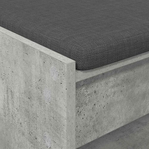  Klupa za hodnik s jastukom Betonski sivi 100 x 38 x 46 cm Slike