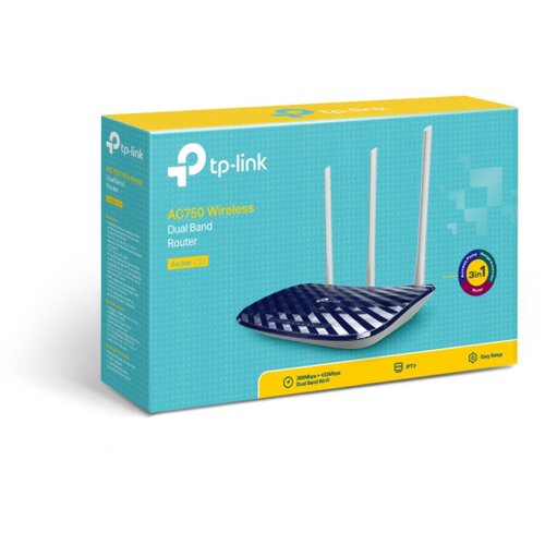 Tp-link ARCHER C20 ruter AC750 Dual Band, 3x extra kvalitetne eksterne antene Slike