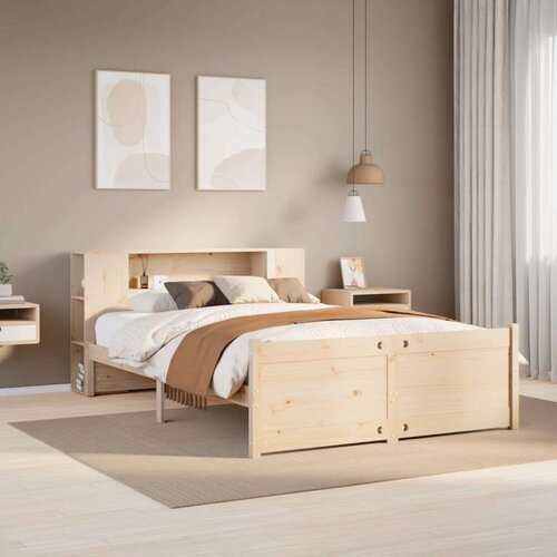 vidaXL Krevet s regalom za knjige bez madraca 120x200 cm od borovine Cijene