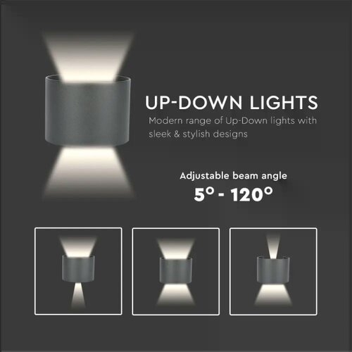  LED spolja&amp;scaron;nje zidno svetlo, 6W, 230V, 3000K, IP65, crno Slike