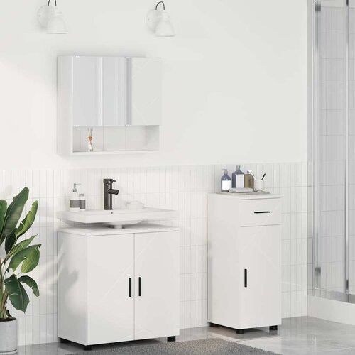 vidaXL Set namještaja za kupaonicu Zidne 3 pcs Bijelo 61 x 35 x 64 cm Cijene