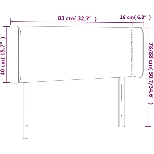  LED uzglavlje crno 83x16x78/88 cm od umjetne kože Slike