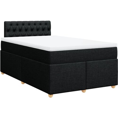 vidaXL Box spring postelja z vzmetnico črna 120x190 cm blago, (21305666) Cene
