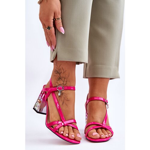 S. BARSKI Lacquered Sandals On A Decorative Heel D&amp;amp;A Slike