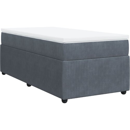 Maison Chic Box spring postelja - Vzmetna postelja z vzmetnico temno siv 90x190 cm žamet SL24002, (21890540) Slike