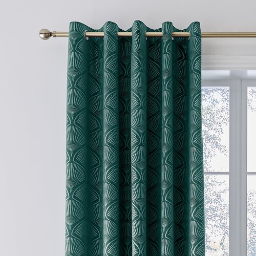 Catherine Lansfield Zelene zavese za delno zatemnitev v kompletu 2 ks 229x229 cm Art Deco Pearl – Cene