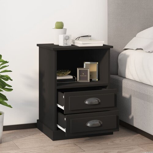 The Living Store Nočna omarica 2 kosa črna 43x36x60 cm - Nočna Omarica, (21433634) Cene