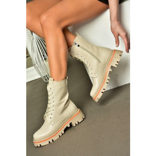 Fox Shoes R524802209 Beige Women's Lace-Up Anklet Boots Cene
