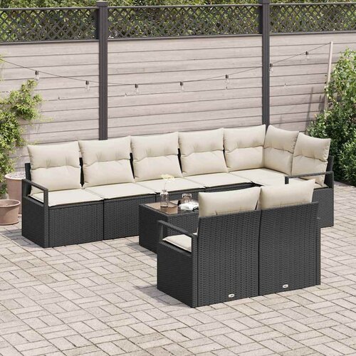  Set sofe s jastukom 9 pcs Crna poliratan Slike