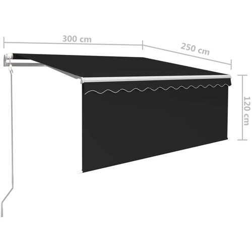  Automatska tenda s roletom i senzorom LED 3 x 2 5 m antracit Slike