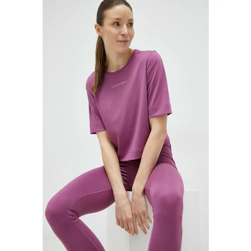Calvin Klein Kratka majica za vadbo Essentials vijolična barva