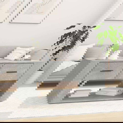 vidaXL Klubska mizica betonsko siva 80x50x40 cm inženirski les Cene