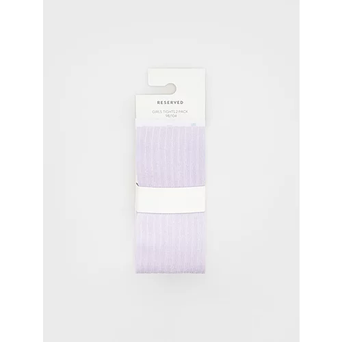 Reserved - Komplet od 2 para čarapa s gaćicama s visokim udjelom pamuka - bijela